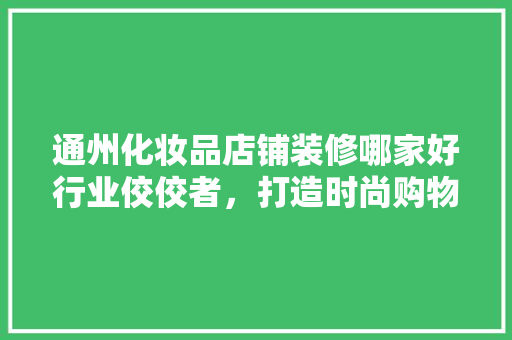 通州化妆品店铺装修哪家好行业佼佼者，打造时尚购物新体验