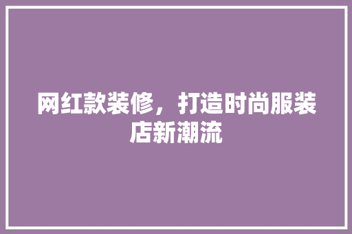 网红款装修，打造时尚服装店新潮流