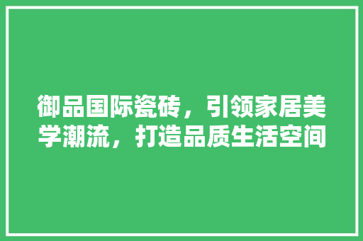 御品国际瓷砖，引领家居美学潮流，打造品质生活空间
