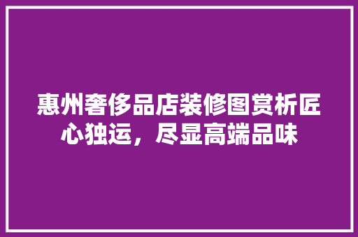 惠州奢侈品店装修图赏析匠心独运，尽显高端品味