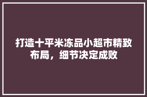 打造十平米冻品小超市精致布局，细节决定成败