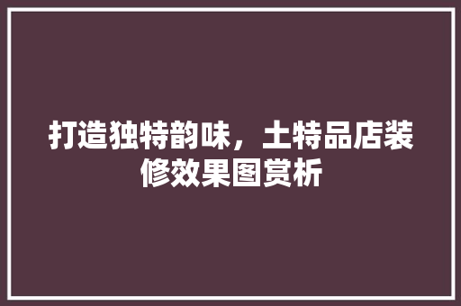 打造独特韵味，土特品店装修效果图赏析
