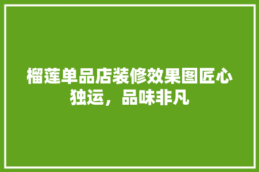 榴莲单品店装修效果图匠心独运，品味非凡