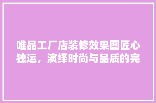 唯品工厂店装修效果图匠心独运，演绎时尚与品质的完美融合