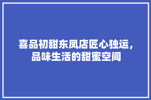 喜品初甜东凤店匠心独运，品味生活的甜蜜空间