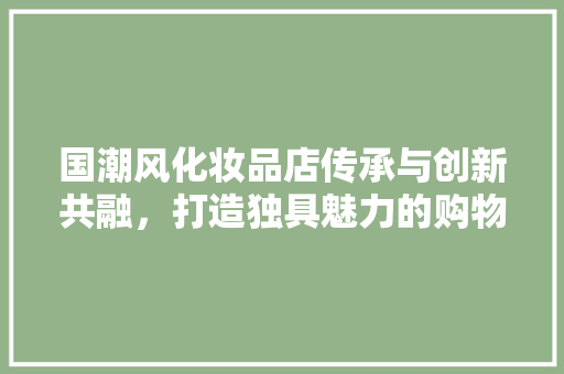 国潮风化妆品店传承与创新共融，打造独具魅力的购物体验