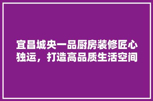 宜昌城央一品厨房装修匠心独运，打造高品质生活空间 生态建筑设计
