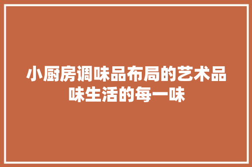 小厨房调味品布局的艺术品味生活的每一味