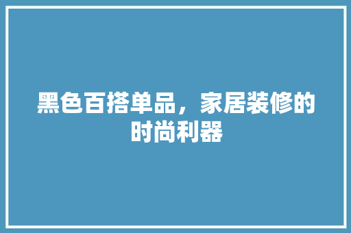 黑色百搭单品，家居装修的时尚利器