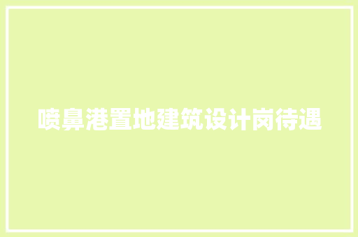 喷鼻港置地建筑设计岗待遇