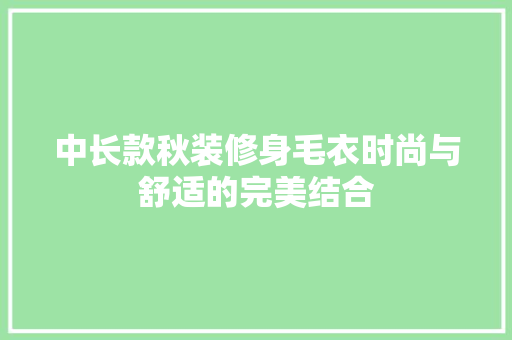 中长款秋装修身毛衣时尚与舒适的完美结合