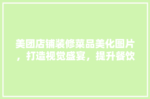 美团店铺装修菜品美化图片，打造视觉盛宴，提升餐饮品牌魅力