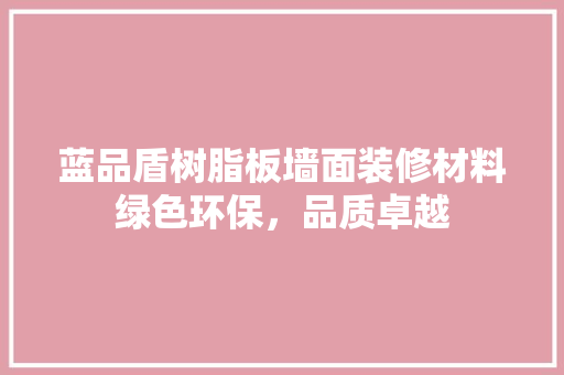 蓝品盾树脂板墙面装修材料绿色环保，品质卓越