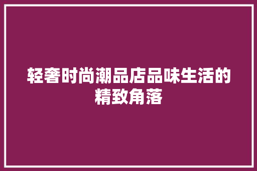 轻奢时尚潮品店品味生活的精致角落