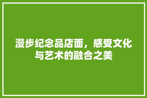 漫步纪念品店面，感受文化与艺术的融合之美
