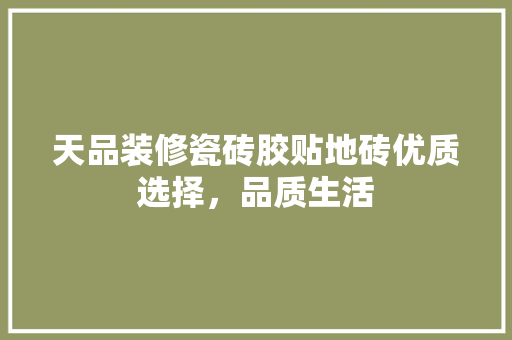 天品装修瓷砖胶贴地砖优质选择，品质生活