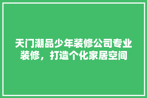 天门潮品少年装修公司专业装修，打造个化家居空间