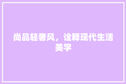 尚品轻奢风，诠释现代生活美学 施工工艺