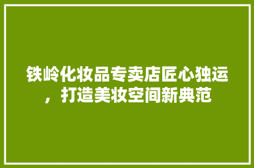铁岭化妆品专卖店匠心独运，打造美妆空间新典范