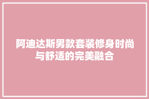 阿迪达斯男款套装修身时尚与舒适的完美融合