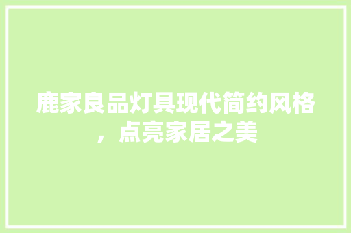 鹿家良品灯具现代简约风格，点亮家居之美