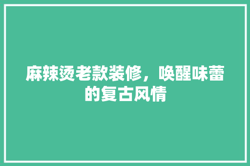 麻辣烫老款装修，唤醒味蕾的复古风情