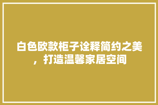 白色欧款柜子诠释简约之美，打造温馨家居空间