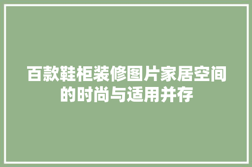百款鞋柜装修图片家居空间的时尚与适用并存