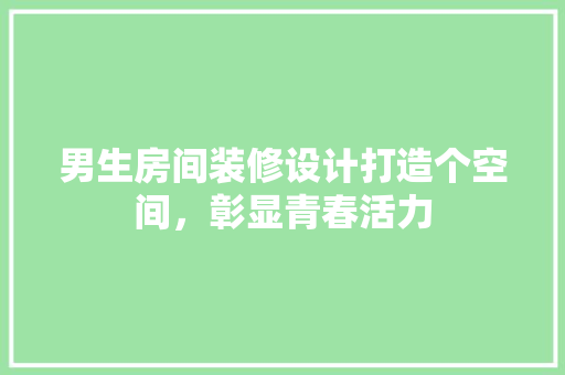 男生房间装修设计打造个空间，彰显青春活力