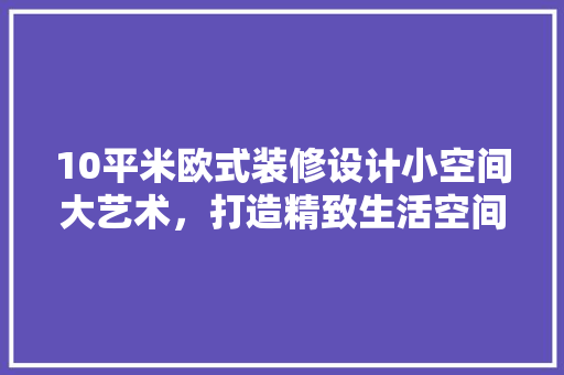 10平米欧式装修设计小空间大艺术，打造精致生活空间 建筑设计