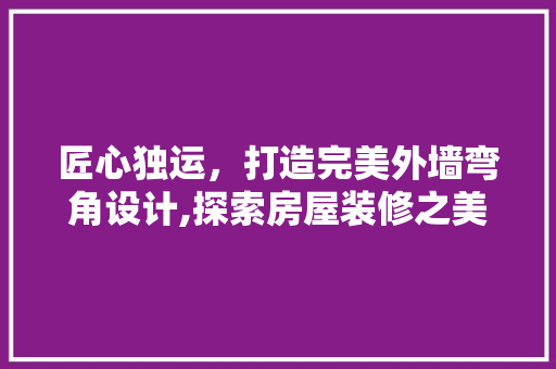 匠心独运，打造完美外墙弯角设计,探索房屋装修之美