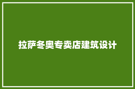 拉萨冬奥专卖店建筑设计 生态建筑设计