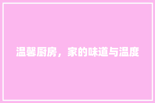 温馨厨房，家的味道与温度