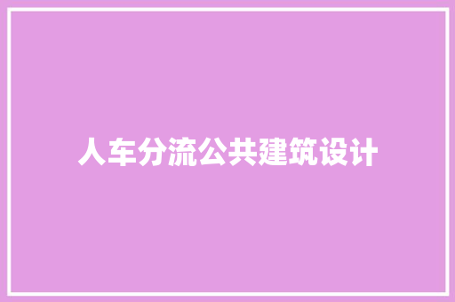 人车分流公共建筑设计