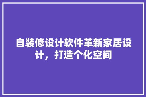 自装修设计软件革新家居设计，打造个化空间 常见问题