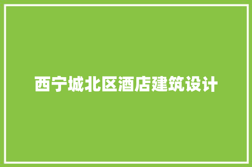 西宁城北区酒店建筑设计 材料设备