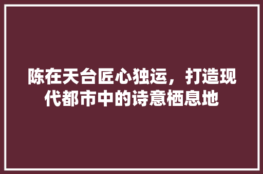 陈在天台匠心独运，打造现代都市中的诗意栖息地 设计原则