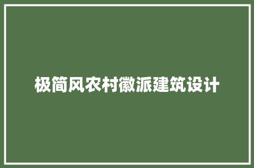 极简风农村徽派建筑设计 建筑设计