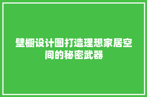 壁橱设计图打造理想家居空间的秘密武器
