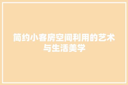 简约小客房空间利用的艺术与生活美学