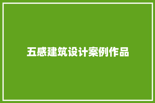 五感建筑设计案例作品 施工技术