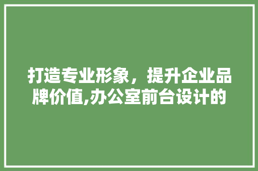 打造专业形象，提升企业品牌价值,办公室前台设计的重要与布局步骤
