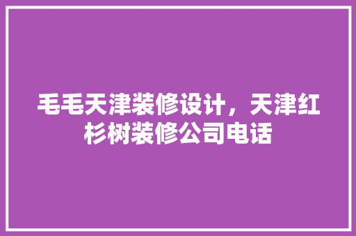 毛毛天津装修设计，天津红杉树装修公司电话