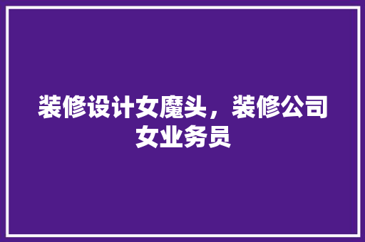 装修设计女魔头，装修公司女业务员