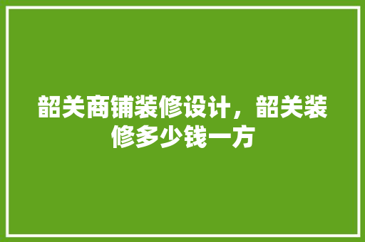 韶关商铺装修设计，韶关装修多少钱一方