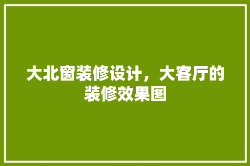 大北窗装修设计，大客厅的装修效果图