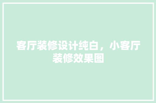 客厅装修设计纯白，小客厅装修效果图 住宅建筑设计