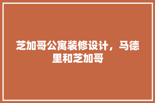 芝加哥公寓装修设计，马德里和芝加哥