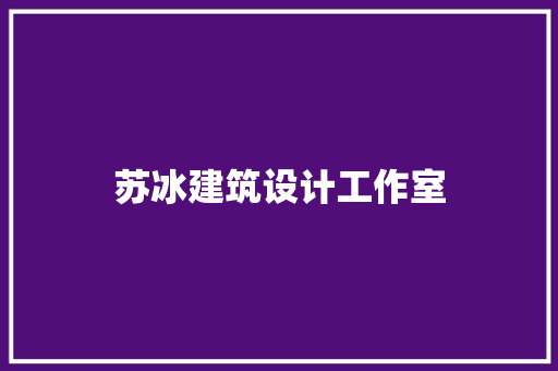 苏冰建筑设计工作室 工艺流程