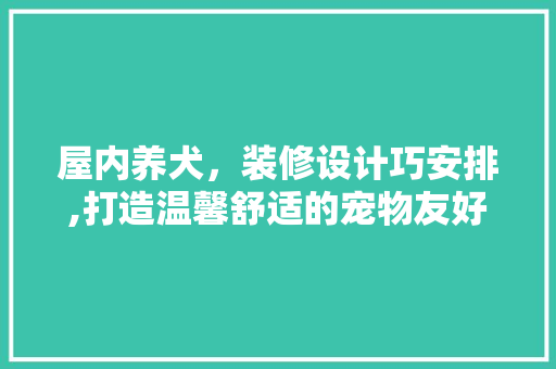 屋内养犬，装修设计巧安排,打造温馨舒适的宠物友好空间